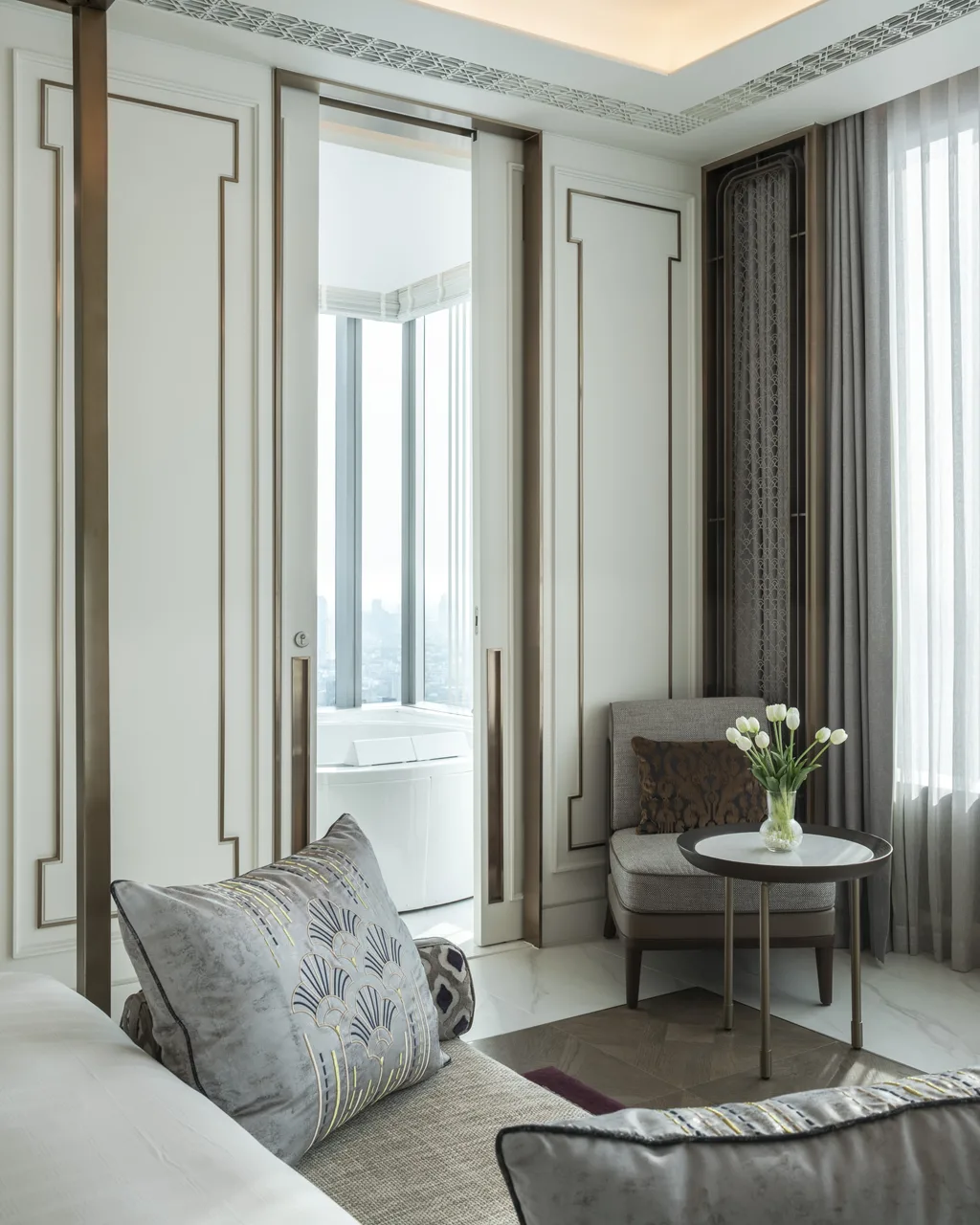 Suite sitting room – reading chair by corner window