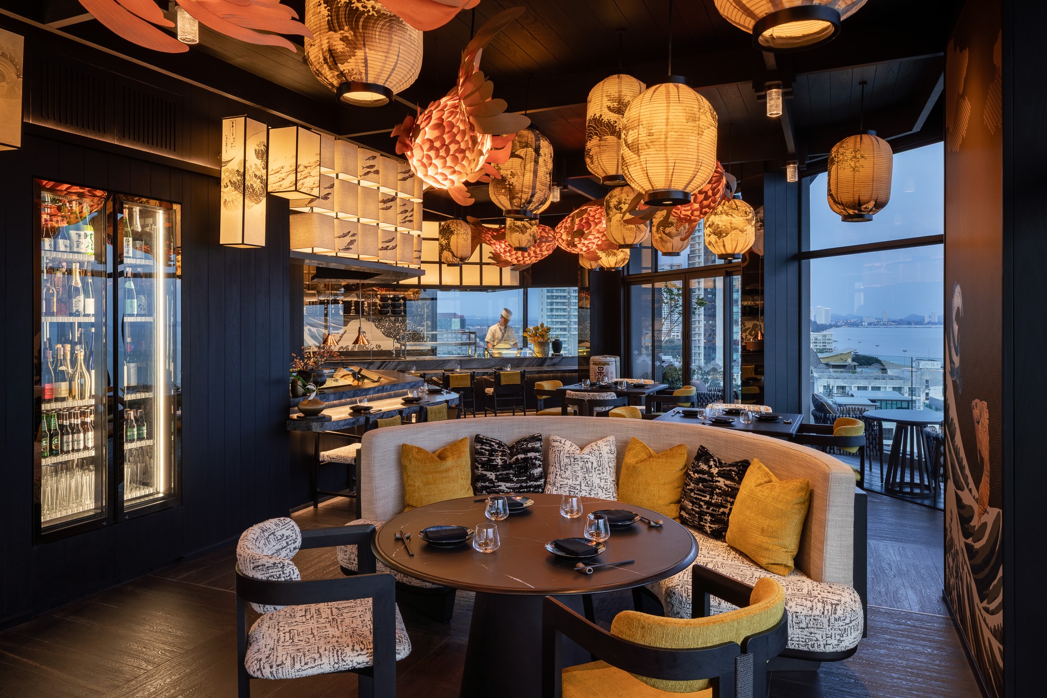 Torien Rooftop and Bar at Pattaya Marriott Resort designed by PIA Interior