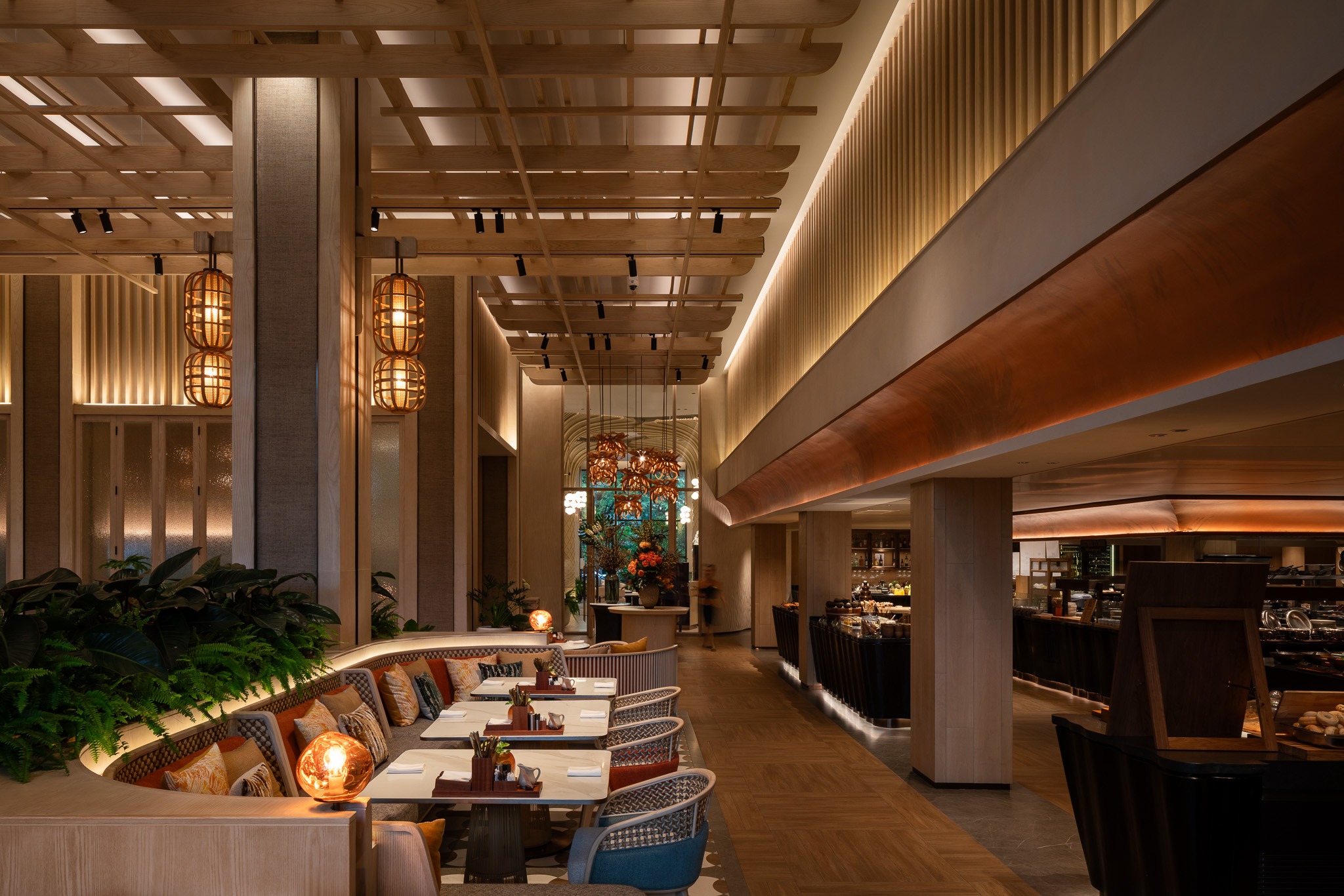 Goji Kitchen Grill & Bar ALL DAY DINING at Pattaya Marriott Resort designed by PIA Interior.