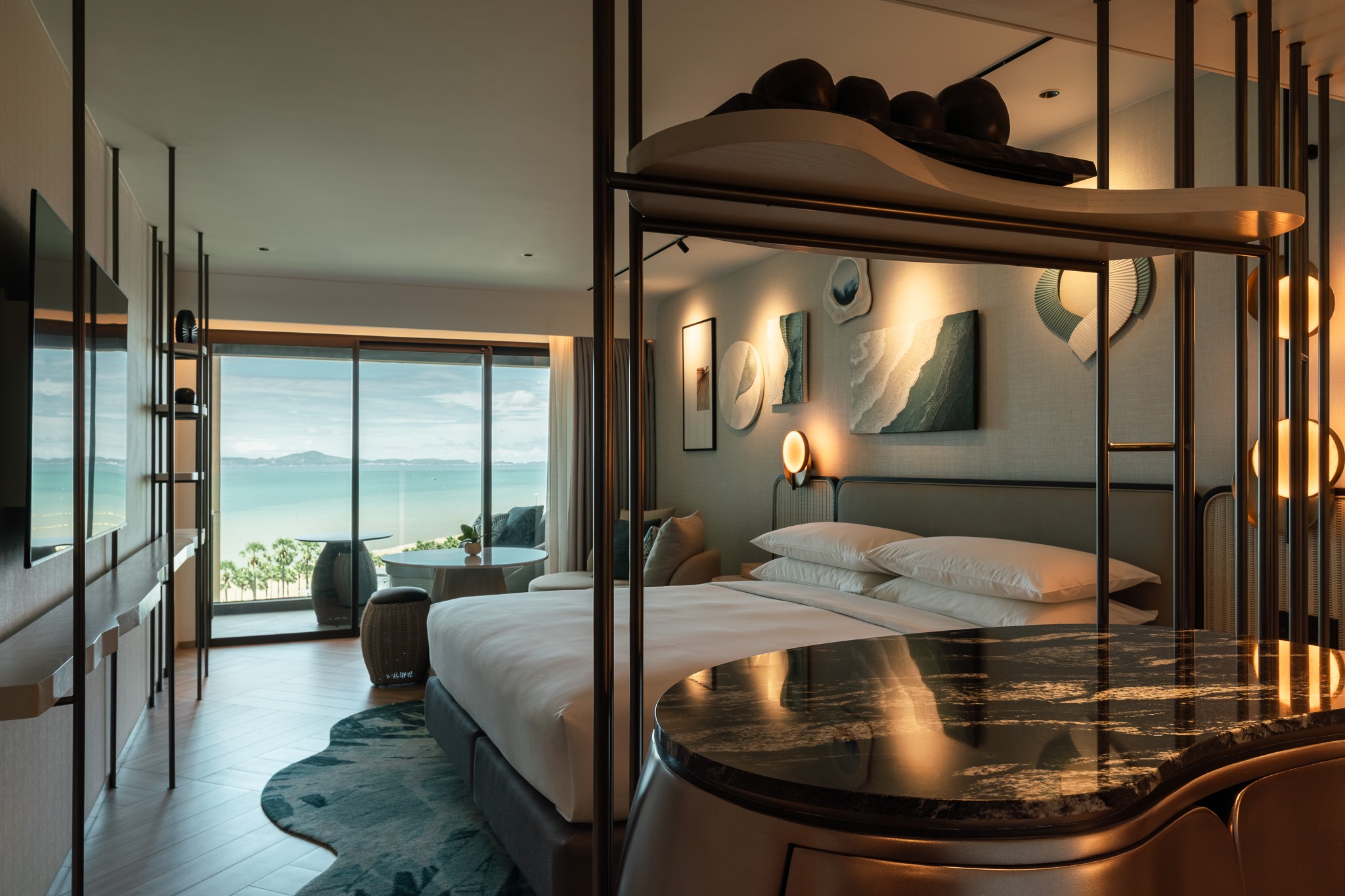 Premium Deluxe Room at Pattaya Marriott Resort designed by PIA Interior