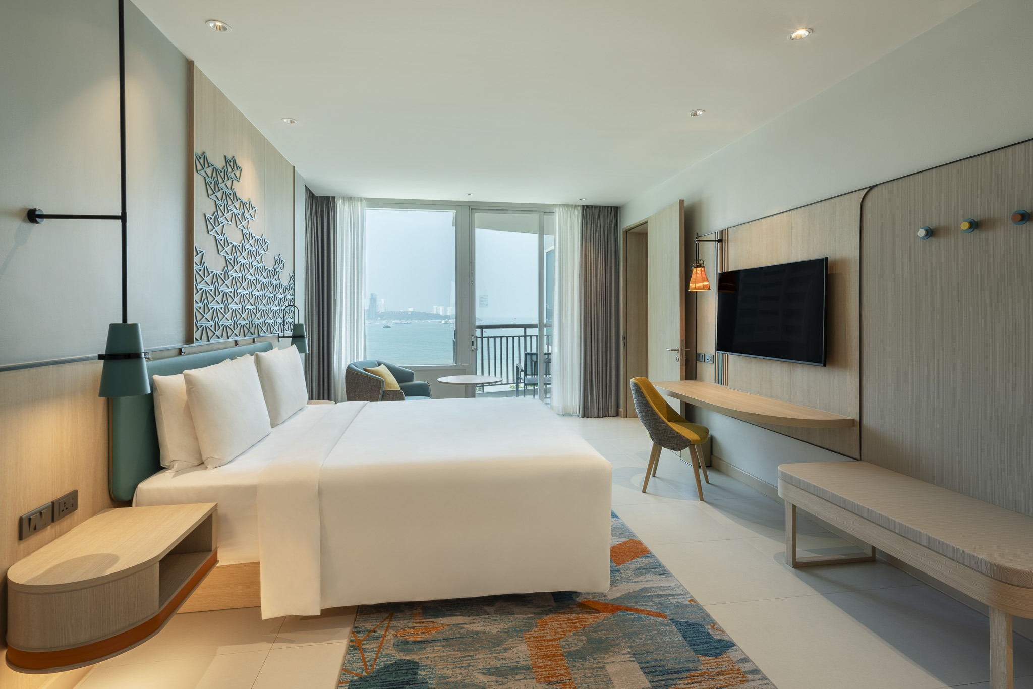 One Bedroom Suite living area at Holiday Inn Pattaya, Thailand